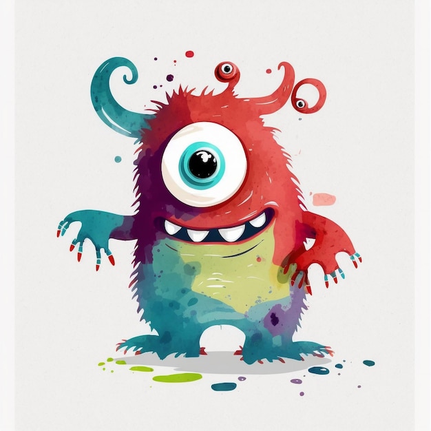 Aquarell-Monster für Kinder