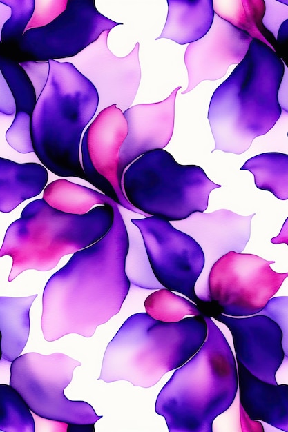 Aquarell nahtloses Muster handgemalt violette abstrakte Farbe Hintergrund