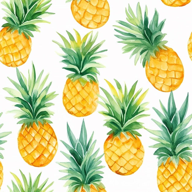 Aquarell nahtloses Muster mit Ananas