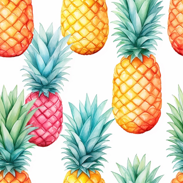 Aquarell nahtloses Muster mit Ananas