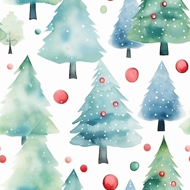 Aquarell nahtloses Weihnachtsmuster