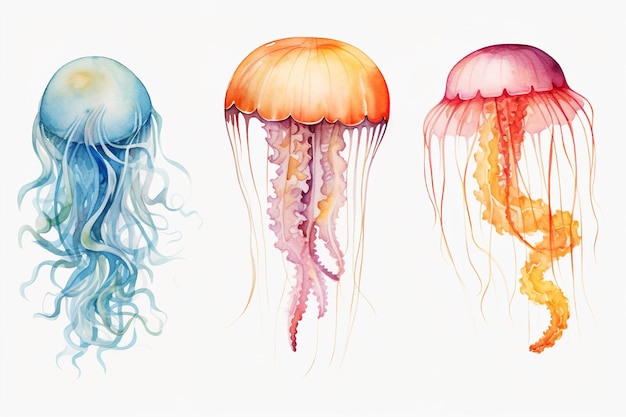 Aquarell Ocean Life Clipart-Designs