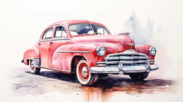 Aquarell Oldtimer