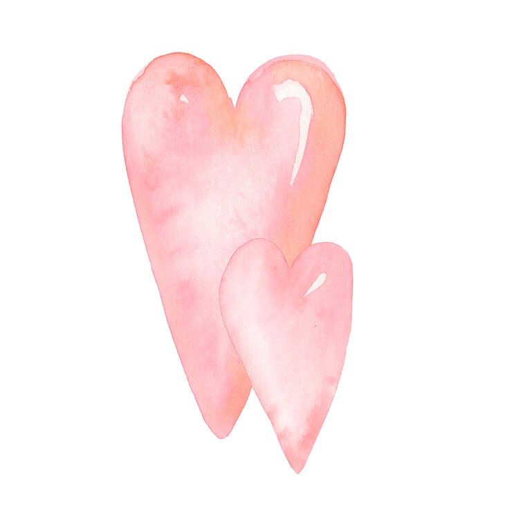Foto aquarell pastell herzen clipart, rosa herz illustration