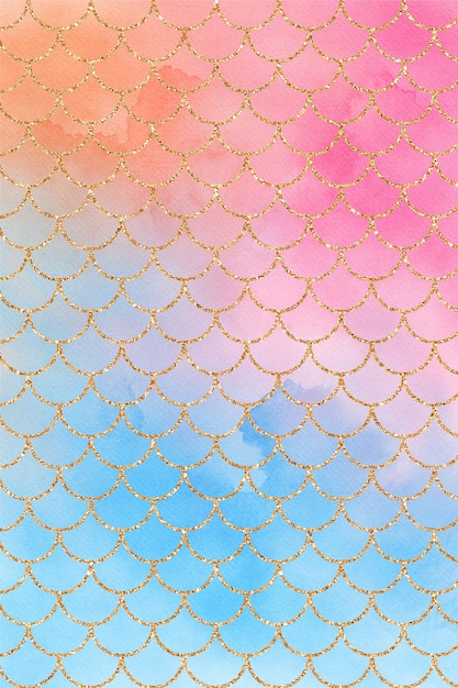 Aquarell Pastell Meerjungfrau digitaler Papierhintergrund