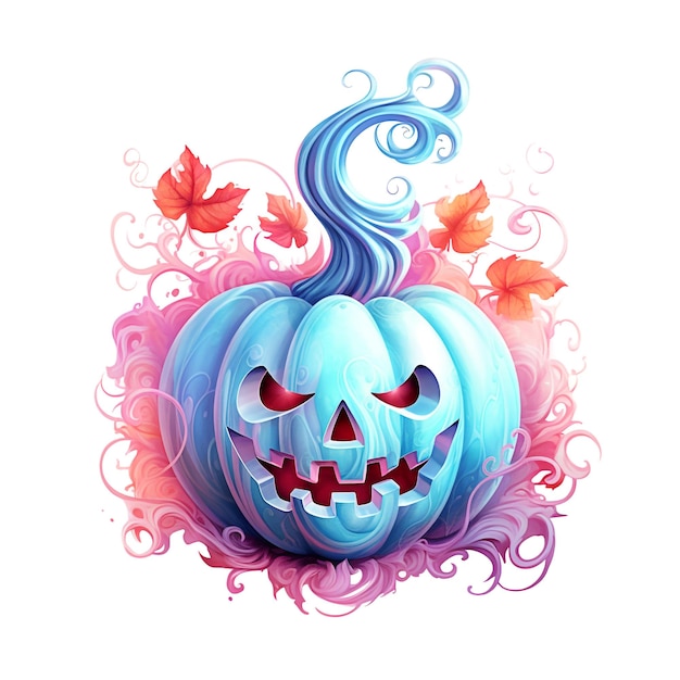 Aquarell pastellvioletter Halloween-Kürbis