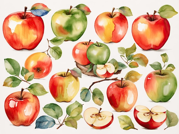 Aquarell Äpfel Frucht