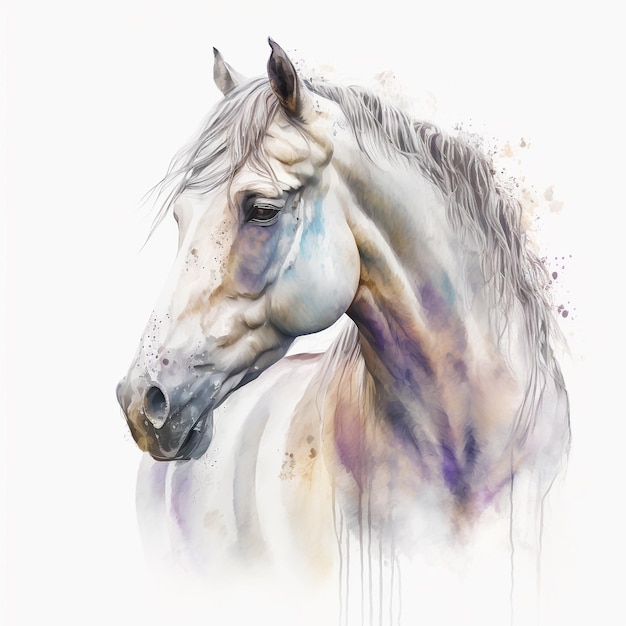 Aquarell-Pferd-Pastell-Kunst