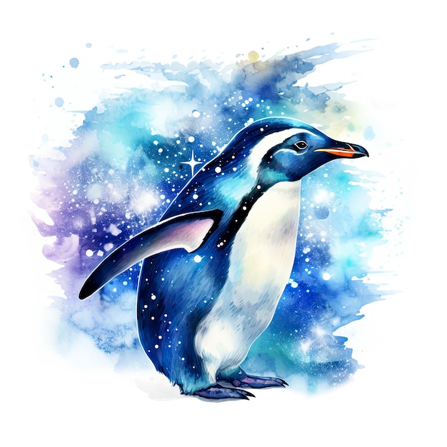 Aquarell-Pinguin für T-Shirt-Design