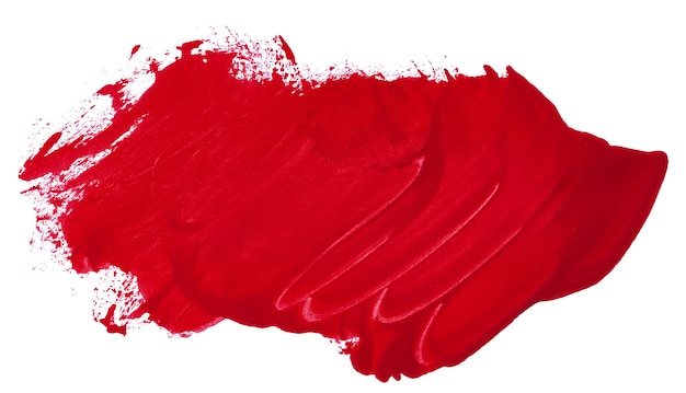 Aquarell-Pinselstreifen mit roter Farbe auf einem weißen, isolierten Hintergrund