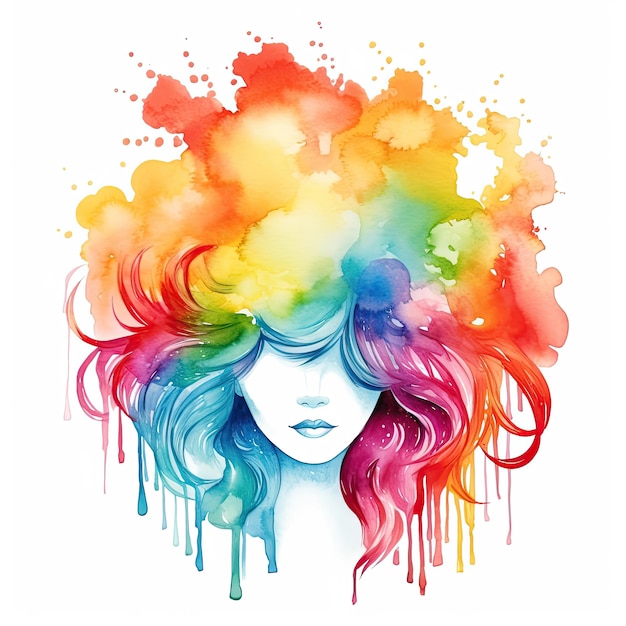 Aquarell Regenbogen Kunstdruck Sublimation Illustration Clipart Bild für Design auf weißem Hintergrund