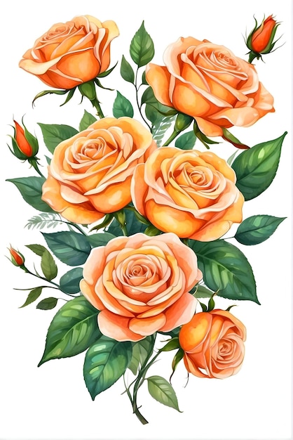 Aquarell-Rose-Serie Rose-Aquarell-Sammlung Blumen-Aquarell-Set Rose-Malerei-Serie Wat