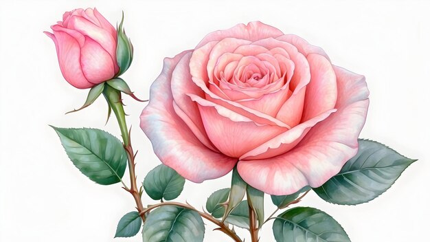 Aquarell-Rose-Serie Rose-Aquarell-Sammlung Blumen-Aquarell-Set Rose-Malerei-Serie Wat