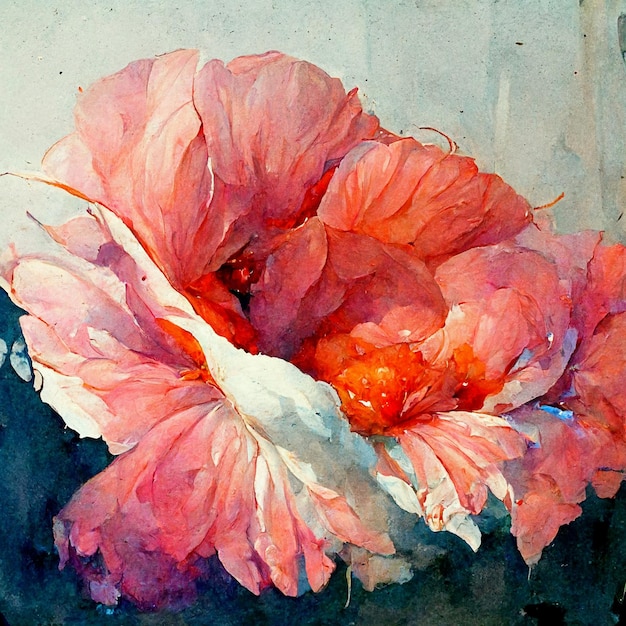 Aquarell rote Mohnblume Nahaufnahme