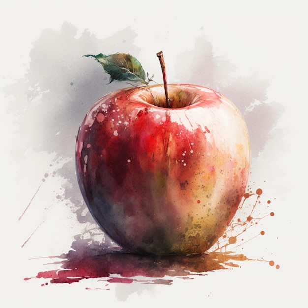 Aquarell rote Äpfel in Korb-Lebensmittel-Frucht-kreative Illustration