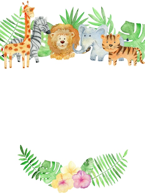 Aquarell-Safari-Karte