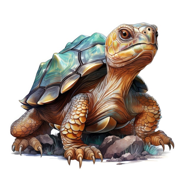 Aquarell Schildkröte Drachen Clipart Generative Ai