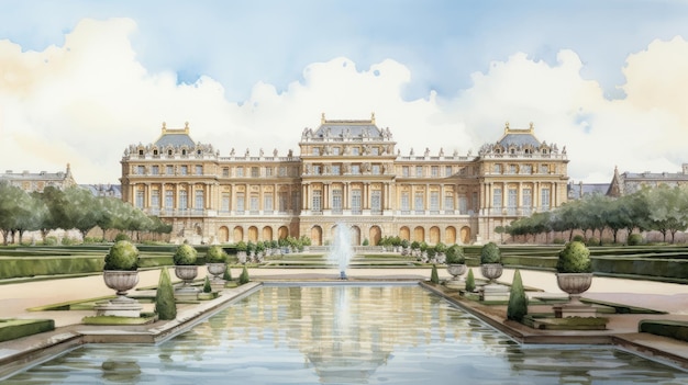 Aquarell Schloss Versailles