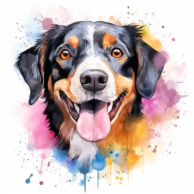 Aquarell Schöne Hundeklipkunst Tierillustration