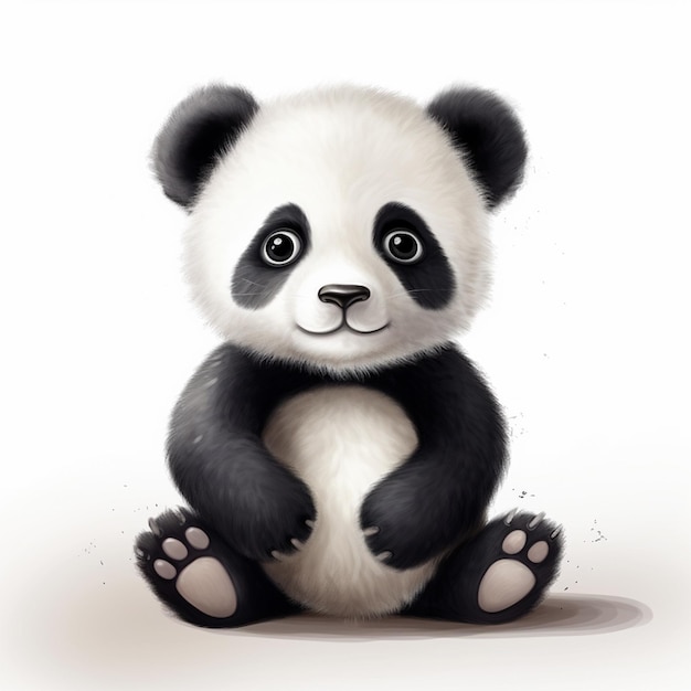 Aquarell schöne kleine Panda png