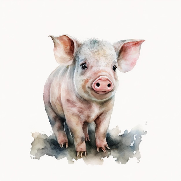 Aquarell Schwein