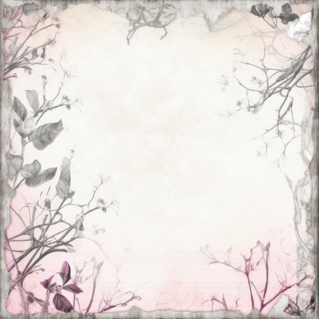 Aquarell-Scrapbooking-Blumen-Vintage-Retro-Hintergrundrahmen, handgemachtes Druckmuster