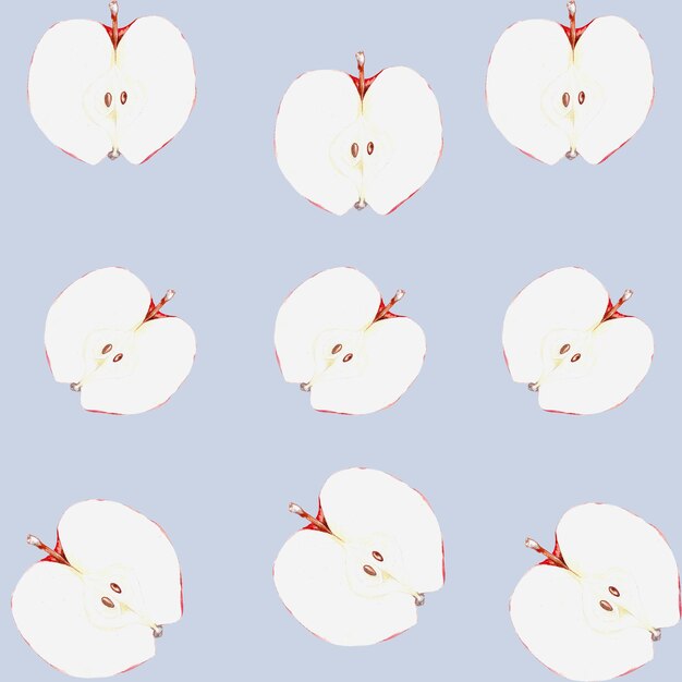 Aquarell-Set eines roten saftigen reifen Apfels für die Gestaltung von Postkartenpaketen