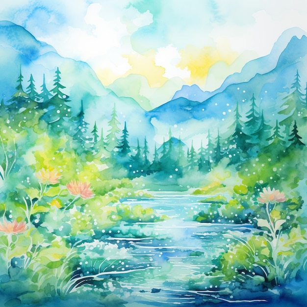 Aquarell Sommer Hintergrund