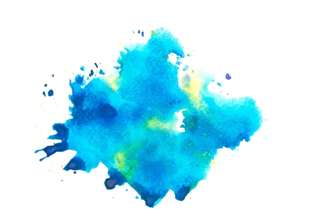 Aquarell Splash background.color blauen Schatten Kunst auf Papier gezeichnet