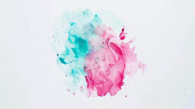 Aquarell-Splash in Rosa und Türkis-Generative KI