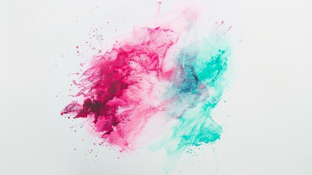 Aquarell-Splash in Rosa und Türkis-Generative KI