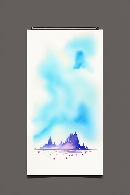 Aquarell Spritzer Tinte blau Hintergrundbild schöne Farbe Farbe Fleckeffekt einfacher Hintergrund