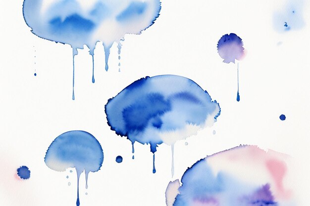 Aquarell Spritzer Tinte blau Hintergrundbild schöne Farbe Farbe Fleckeffekt einfacher Hintergrund