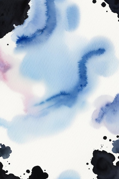 Aquarell Spritzer Tinte blau Hintergrundbild schöne Farbe Farbe Fleckeffekt einfacher Hintergrund