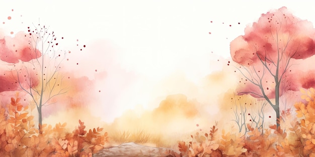 Aquarell-Stil-Illustration Herbstsaison-Banner-Hintergrund