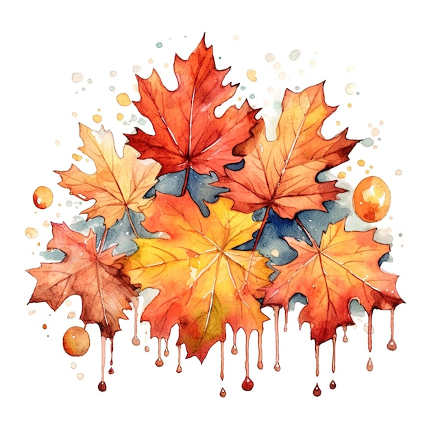 Aquarell-Stil süßer Herbst-Clipart