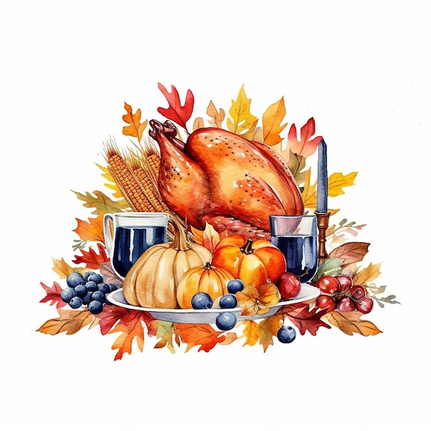 Foto aquarell-thanksgiving-konzeptillustration