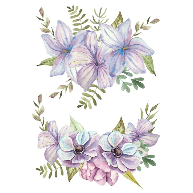 Aquarell-Tier- und Blumenillustration für Logodrucke etc