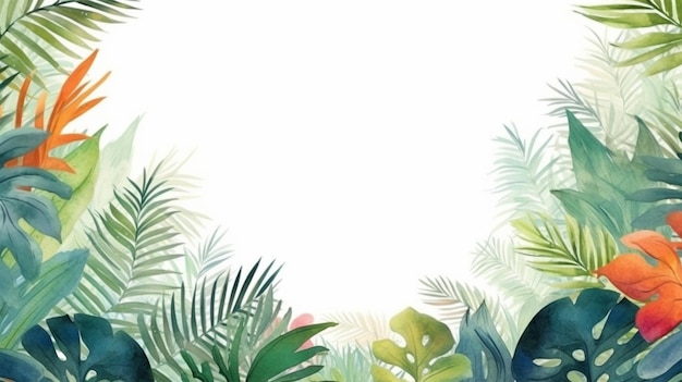 Aquarell tropische Blätter Hintergrund