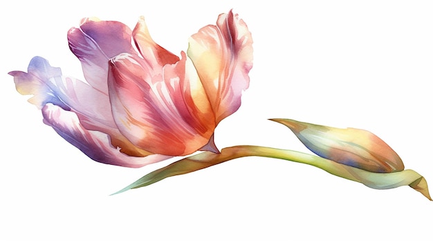 Aquarell Tulpe isolierte Illustration AI Generative Generative AI