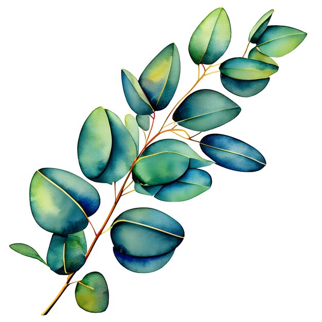 Aquarell und Malerei Olivenblätter Botanische Zweig auf durchsichtigem