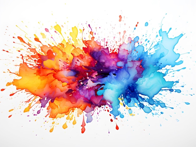 Aquarell- und Malereiexplosion bunte Spritzer Farbspritzer Pinselstriche