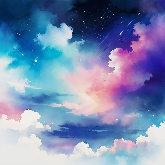 Aquarell-Vektor-Himmel-Hintergrund