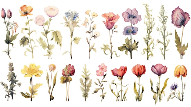 Aquarell Vintage botanische Illustrationen