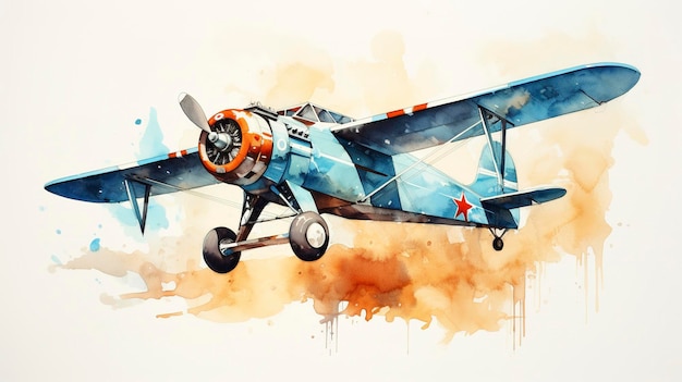 Aquarell Vintage Flugzeuge