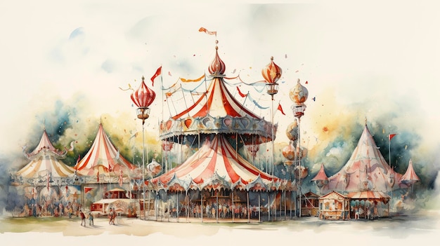 Aquarell Vintage Karneval