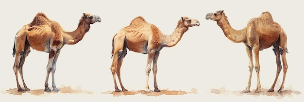 Foto aquarell von kameltieren