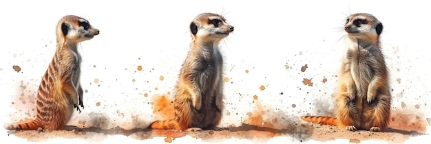 Foto aquarell von meerkattieren