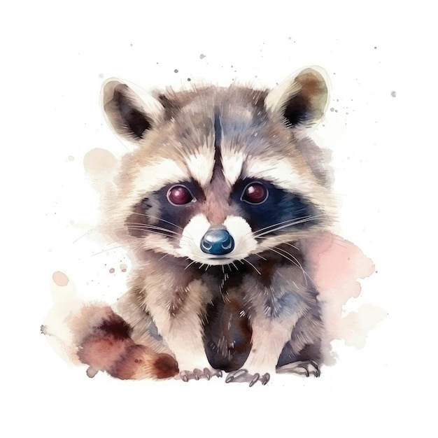 Aquarell Waschbär