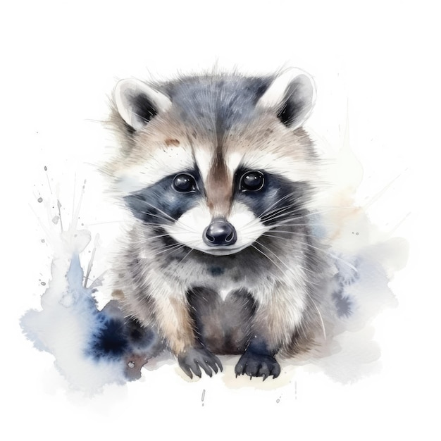 Aquarell Waschbär